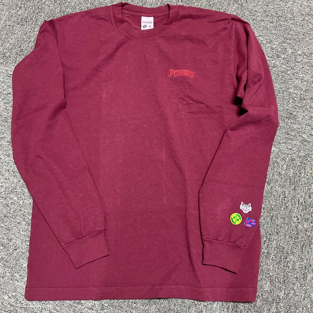 Powers Supply Maroon Long Sleeve Shirt.Mens Size Medium Or Women’s Size Large